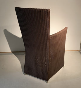 Ausstellungsstück  Alvico Lloyd Loom kleiner Sessel 175 dunkelbraun, Sitz und Rücken gepolstert, Alcantara bordeaux