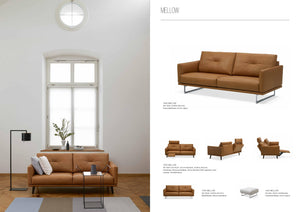WeibelWeibel Intertime leichtes kleines Sofa Mellow in Stoff oder Leder, auch mit Longchair verschiedene Größen