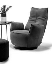 Laden Sie das Bild in den Galerie-Viewer, Bullfrog Design Blobb Deluxe Sessel – eleganter Relaxsessel mit 360° Drehfunktion und Schaukelfunktion anthrazit
