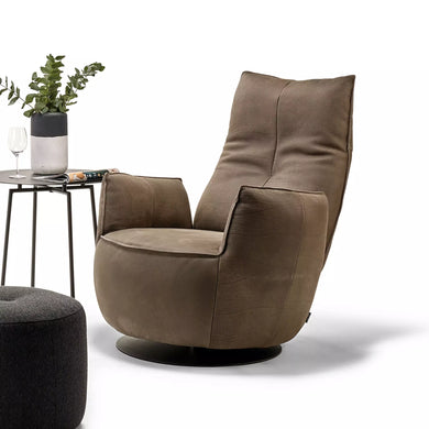 Bullfrog Design Blobb Deluxe 0621 – moderner Relaxsessel mit Leder Sierra, 360° Drehfunktion und Schaukelfunktion