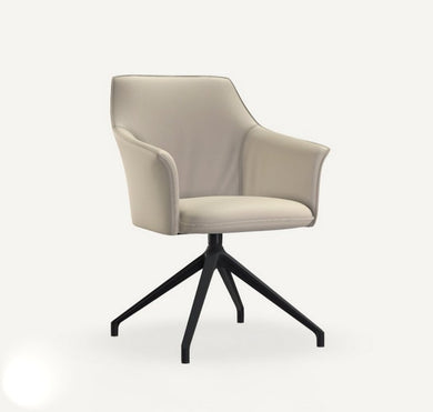 Leolux Mara Cruz Drehstuhl im Set mit 6 Stühlen aus Leder Senso Pampas, Designstuhl mit Drehfunktion.