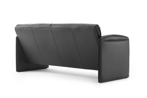 Schwarzes Leolux Bora Bora Sofa mit weicher Polsterung und klarem Design – Ledervariante-rückansicht