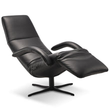 Laden Sie das Bild in den Galerie-Viewer, Relaxsessel JORI JR-7360 Yoga in schwarzem Nappaleder mit fester Kopfstütze und 4-Stern-Fuß – edler Ruhesessel für ergonomischen Komfort

